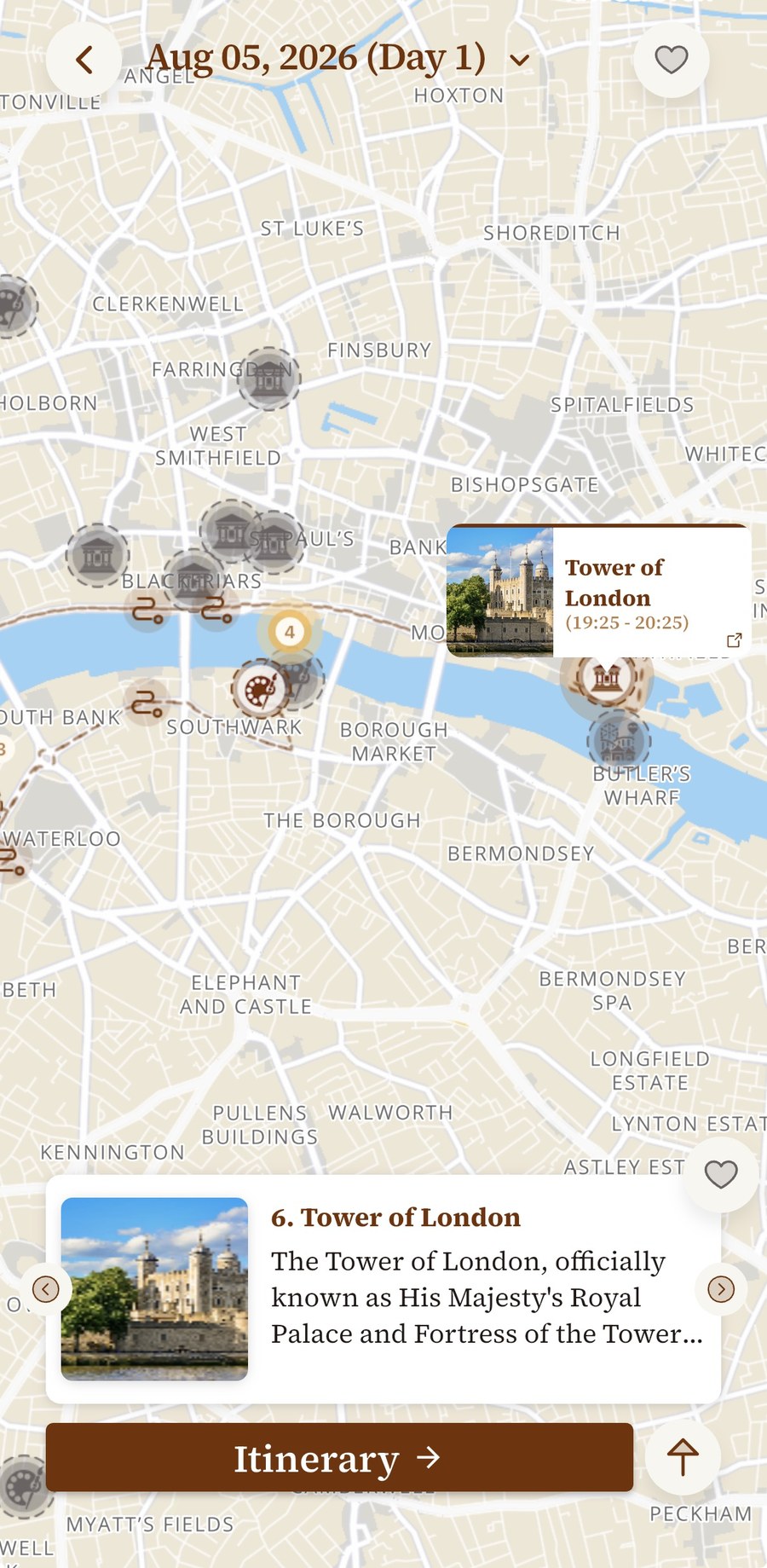 Visualise your trip on a map